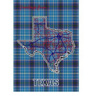 Texas Tartan Map Art Print